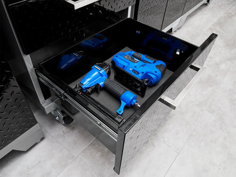 Performance Diamond Plate Limited Edition 7 Piece Cabinet Set with Tool, Base, Wall Cabinets, 30 In. Lockers and Worktop