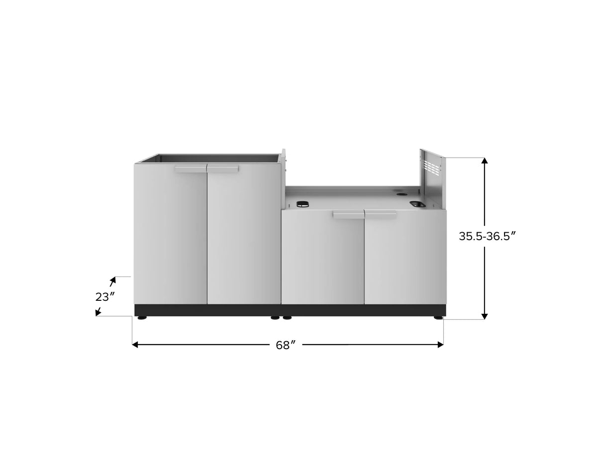 Outdoor Kitchen Stainless Steel 2 Piece Cabinet Set with Base and Grill Cabinet