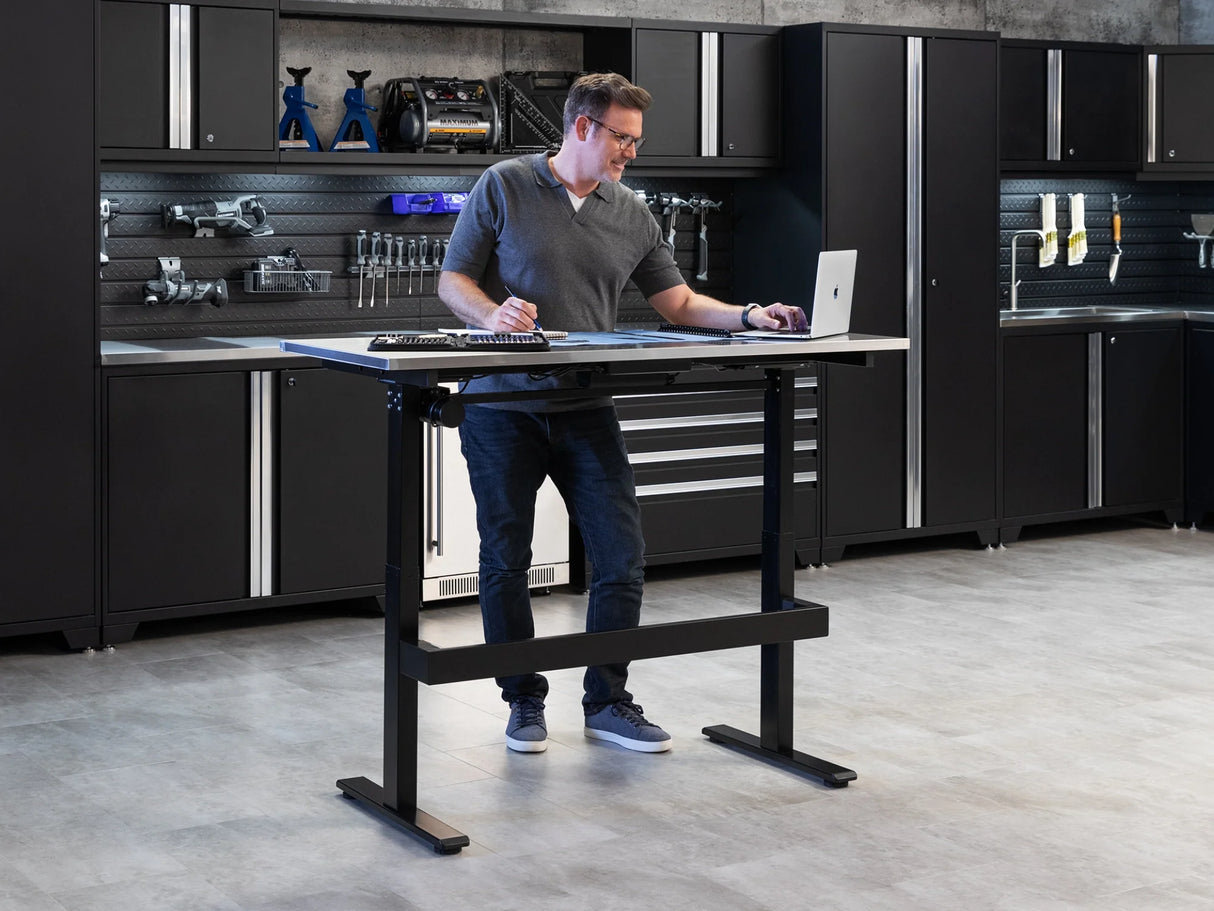 56 In. Electric Adjustable Height Worktable with Drawer