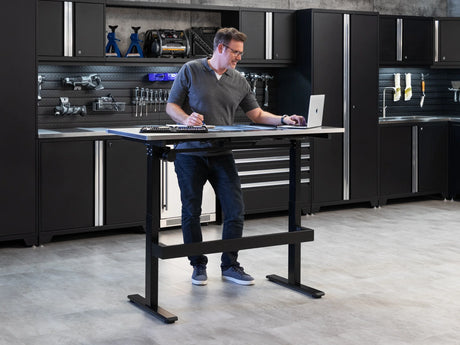 56 In. Electric Adjustable Height Worktable with Drawer