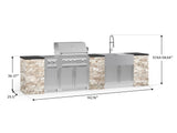 Outdoor Kitchen Signature Series 11 Piece Cabinet Set with Dual Side Burner, Sink, Platinum Grill and Grill Cabinet