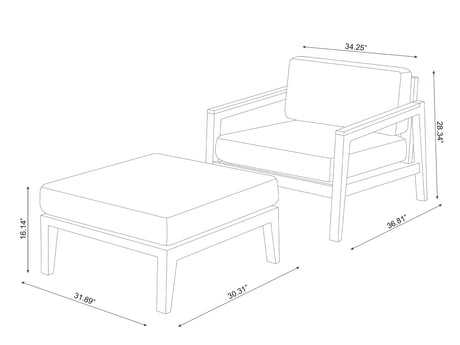 Rhodes Chat Chair with Ottoman