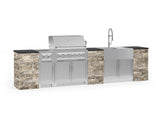 Outdoor Kitchen Signature Series 11 Piece Cabinet Set with Dual Side Burner, Sink, Platinum Grill and Grill Cabinet