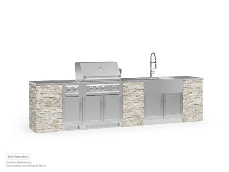 Outdoor Kitchen Signature Series 8 Piece Cabinet Set with Dual Side Burner, Sink and Grill Cabinet