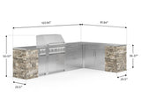 Outdoor Kitchen Signature Series 11 Piece L Shaped Cabinet Set with 3 Drawer, Bar, Dual Side Burner, Grill and Grill Cabinet