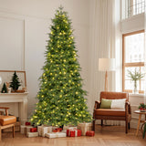 6/7.5 Feet Pre-Lit Artificial Christmas Tree with 11 Modes and Metal Stand-7.5ft