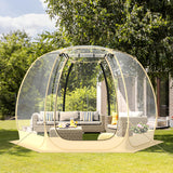 11 x 11 Feet Clear Dome Pop up Bubble Tent with Carrying Bag for 6-10 People-Beige