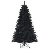 Black Artificial Christmas Halloween Tree with Purple LED Lights-6 ft