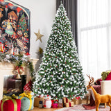 Pre-Lit Hinged Lifelike Lush Artificial Christmas Tree with PVC Tips-9 Feet