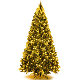 Pre-Lit Hinged Lifelike Lush Artificial Christmas Tree with PVC Tips-9 Feet