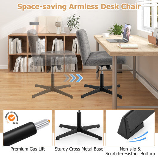 Criss Cross Legged Chair No Wheels 120° Rocking Adjustable Height-Gray