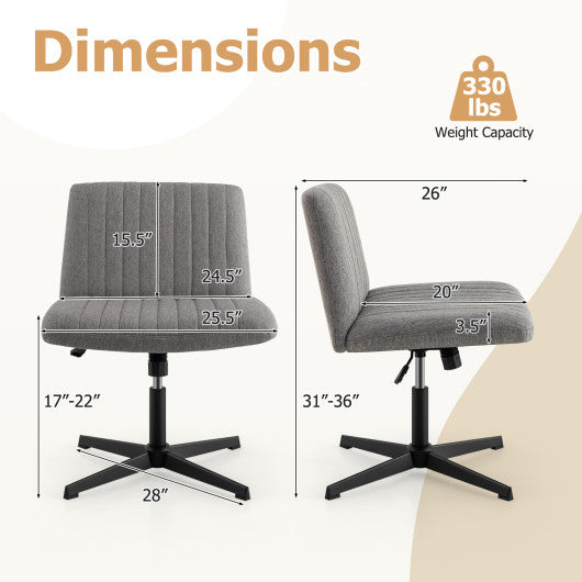 Criss Cross Legged Chair No Wheels 120° Rocking Adjustable Height-Gray