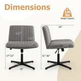 Criss Cross Legged Chair No Wheels 120° Rocking Adjustable Height-Gray