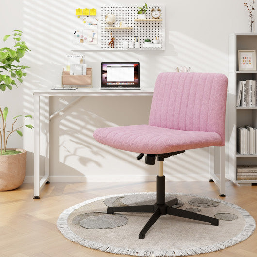 Criss Cross Legged Chair No Wheels 120° Rocking Adjustable Height-Pink