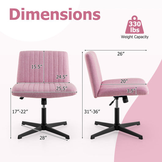 Criss Cross Legged Chair No Wheels 120° Rocking Adjustable Height-Pink