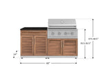 Outdoor Kitchen Stainless-Steel 4 Piece Cabinet Set with Bar, Grill Cabinet, Performance Grill, and Countertop