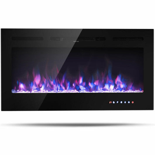 40-Inch Electric Fireplace Recessed with Thermostat