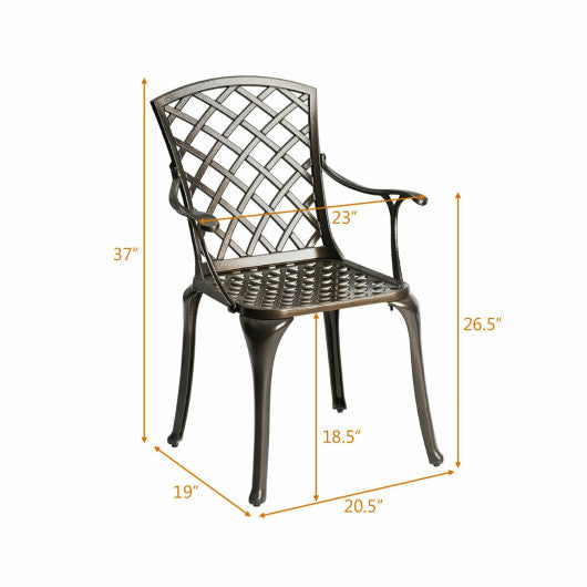 Outdoor Aluminum Dining Set of 2 Patio Bistro Chairs