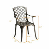 Outdoor Aluminum Dining Set of 2 Patio Bistro Chairs