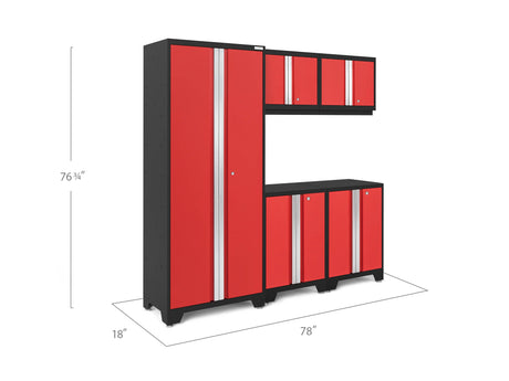 Bold Series 5 Piece Cabinet Set with Base, Wall Cabinets and 30 In. Locker