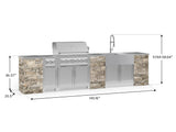 Outdoor Kitchen Signature Series 11 Piece Cabinet Set with Dual Side Burner, Sink, Platinum Grill and Grill Cabinet