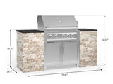 Outdoor Kitchen Signature Series 6 Piece Cabinet Set with Platinum Grill and Grill Cabinet