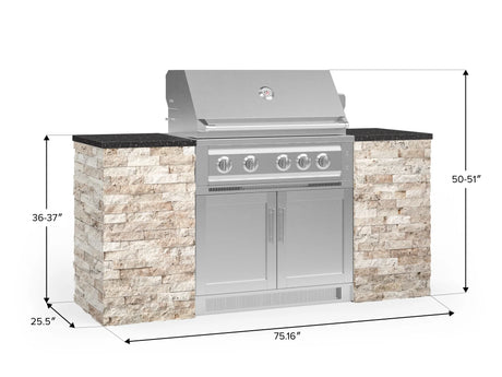 Outdoor Kitchen Signature Series 6 Piece Cabinet Set with Platinum Grill and Grill Cabinet