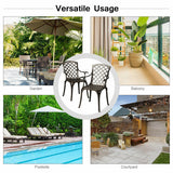 Outdoor Aluminum Dining Set of 2 Patio Bistro Chairs