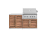 Outdoor Kitchen Stainless Steel 4 Piece Cabinet Set with 2 Door, Grill Cabinet, Platinum Grill and Countertop