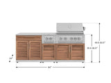 Outdoor Kitchen Stainless Steel 6-Piece Cabinet Set with Platinum Grill, Dual Side Burner, Bar and Grill Cabinet and Stainless Steel Countertop