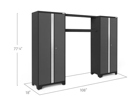 Bold Series 3 Piece Cabinet Set with Display Shelf and 30 In. Lockers