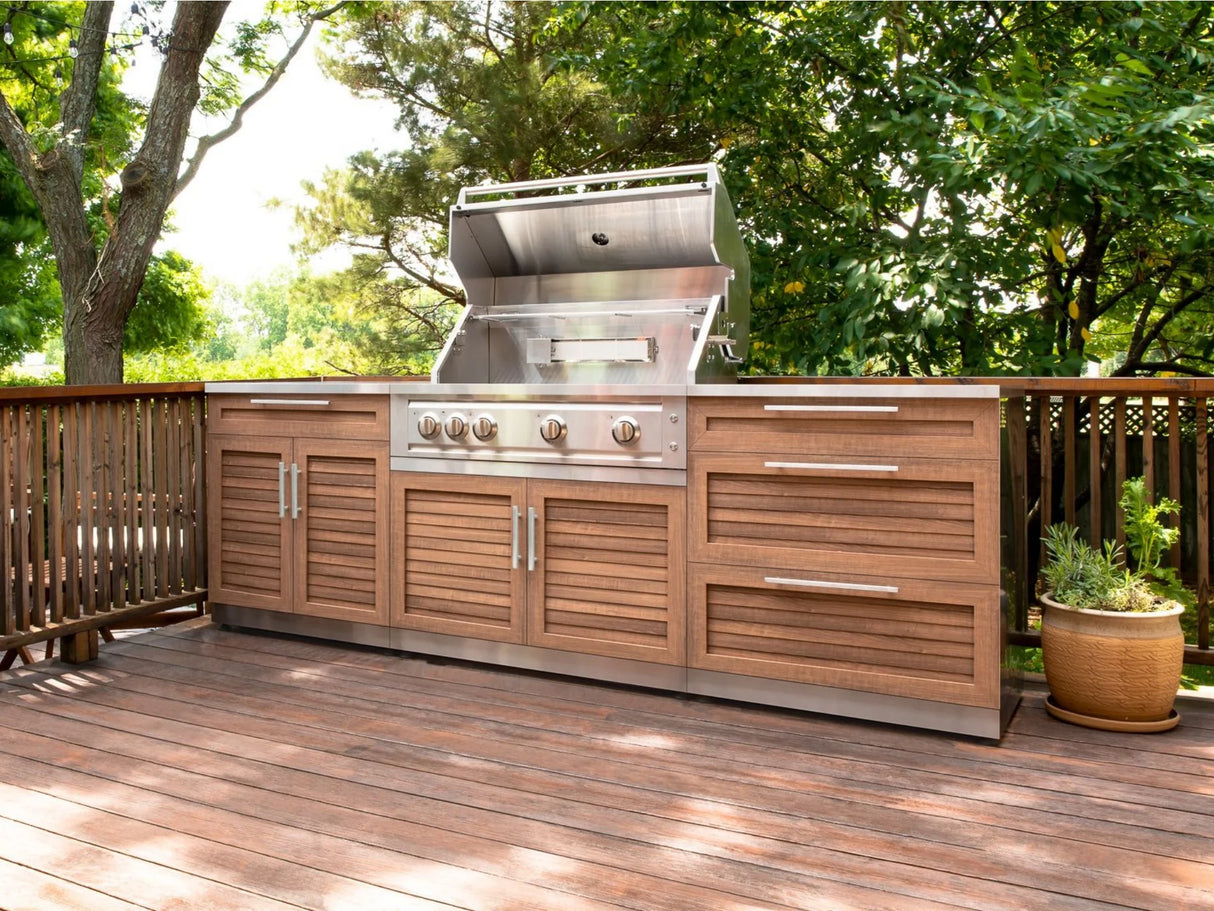 Outdoor Kitchen Stainless Steel 3 Piece Cabinet Set with Sink, Grill Cabinet and Platinum Grill