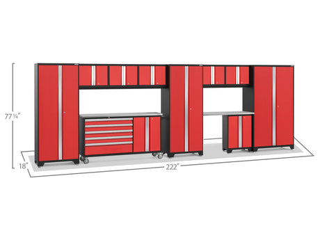 Bold Series 11 Piece Cabinet Set with Project Center, Base, Wall Cabinets and Lockers