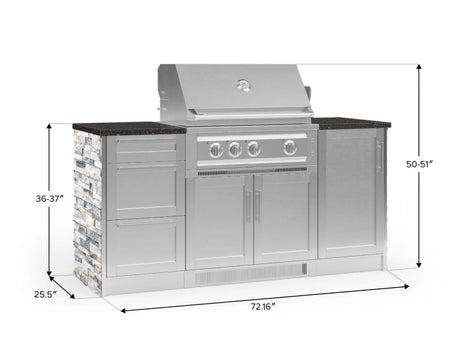 Outdoor Kitchen Signature Series 6 Piece Cabinet Set with Platinum Grill, 3 Drawer, 1 Door and Grill Cabinet