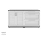 Outdoor Kitchen Stainless Steel 2 Piece Cabinet Set with 3-Drawer Cabinet and 2-Door Cabinet