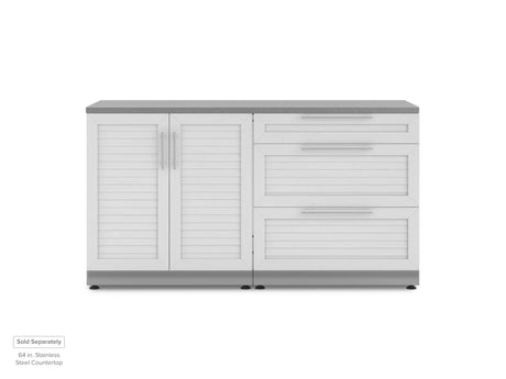 Outdoor Kitchen Stainless Steel 2 Piece Cabinet Set with 3-Drawer Cabinet and 2-Door Cabinet