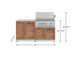 Outdoor Kitchen Stainless Steel 4 Piece Cabinet Set with 2 Door, Grill Cabinet, Platinum Grill and Countertop