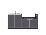 Outdoor Kitchen Aluminum 2 Piece Cabinet Set with Sink and Grill Cabinet