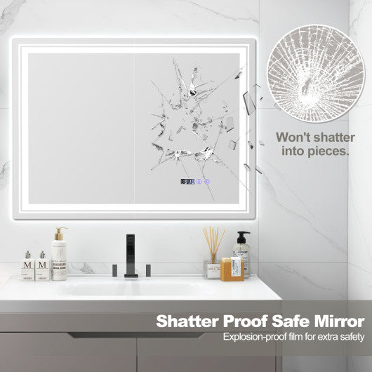 Defogging LED Bathroom Mirror with Memory Function and Anti-Fog-L