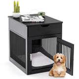 2-In-1 Dog House with Drawer and Wired Wireless Charging-Black