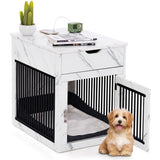 2-In-1 Dog House with Drawer and Wired Wireless Charging-White
