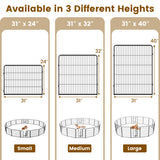 16 Panel 24/32/40 Inches Height Dog Playpen with Lock and Large Door-24 inches