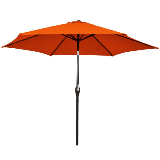 10 Feet Outdoor Patio Umbrella with Tilt Adjustment and Crank-Orange