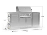 Outdoor Kitchen Signature Series 6 Piece Cabinet Set with Platinum Grill, 3 Drawer, 1 Door and Grill Cabinet