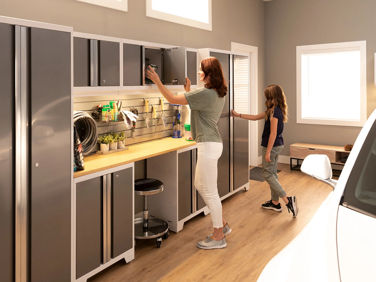 Bold Series 3 Piece Cabinet Set with Wall Cabinets and 72 In. Display Shelf