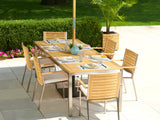 Monterey 6 Seater Dining Set with 96 In. Table with Umbrella