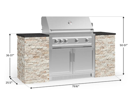 Outdoor Kitchen Signature Series 6 Piece Cabinet Set with Platinum Grill and Grill Cabinet