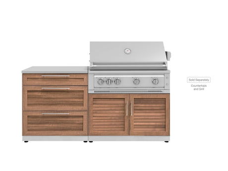 Outdoor Kitchen Stainless-Steel 2 Piece Cabinet Set with 3 Drawer and Grill Cabinet