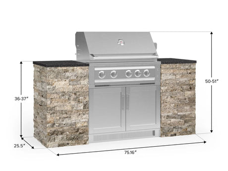 Outdoor Kitchen Signature Series 6 Piece Cabinet Set with Platinum Grill and Grill Cabinet