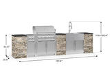 Outdoor Kitchen Signature Series 11 Piece Cabinet Set with Dual Side Burner, Sink, Platinum Grill and Grill Cabinet